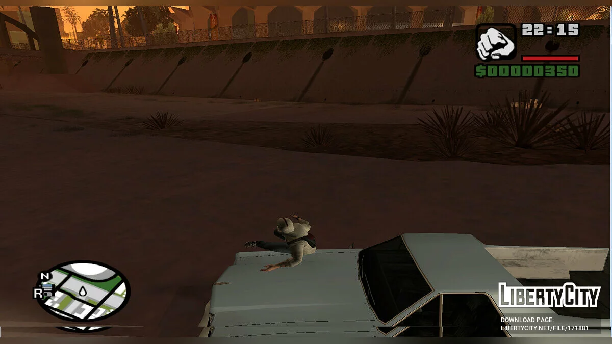 Скольжение по капоту автомобиля / GTA San Andreas