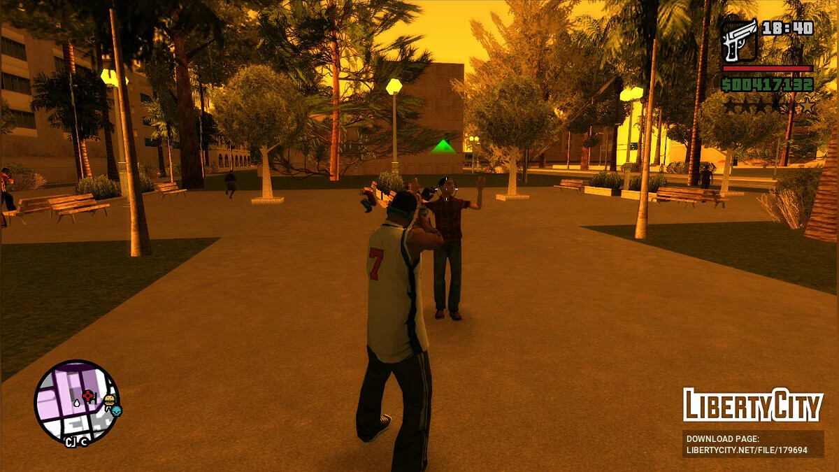 Улучшенная реакция пешеходов на оружие / GTA San Andreas