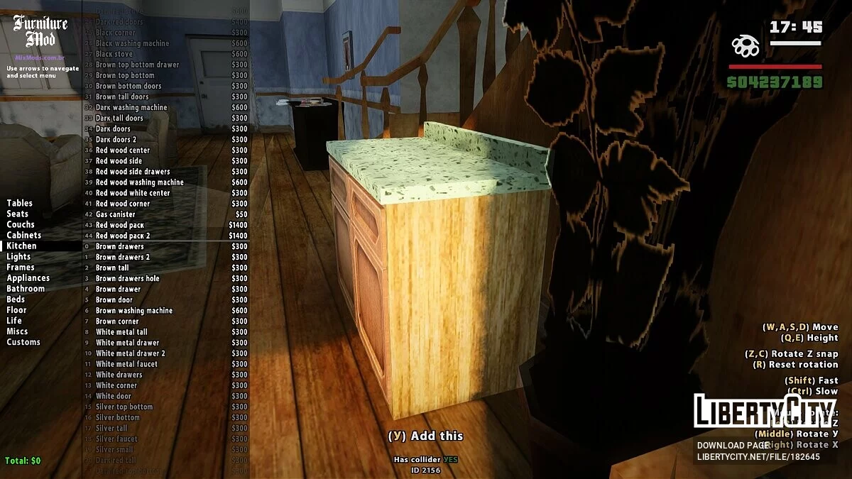 Furniture Mod - покупка мебели / GTA San Andreas