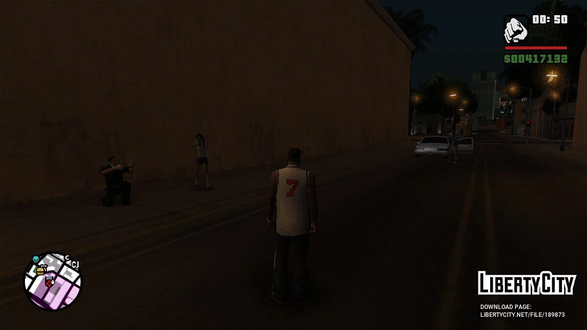 Все пешеходы фотографируют игрока ночью / GTA San Andreas