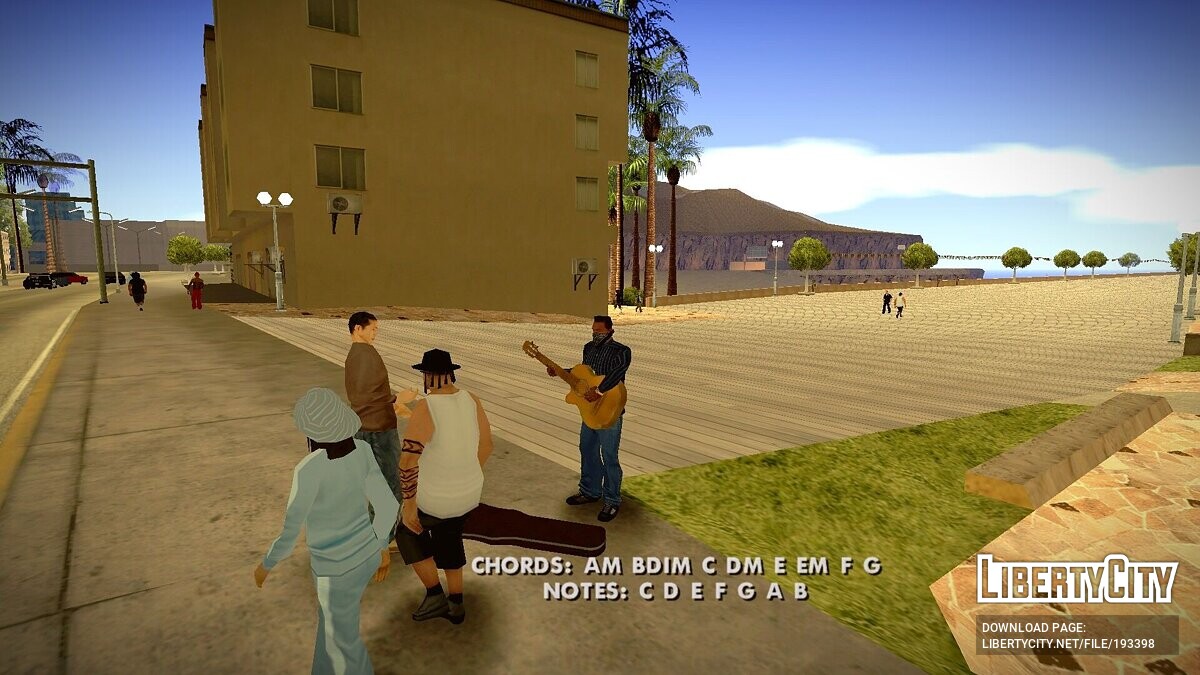 Скачать СиДжей - уличный гитарист для GTA San Andreas