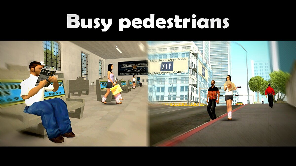 Скачать Busy Pedestrians v2.1 для GTA San Andreas