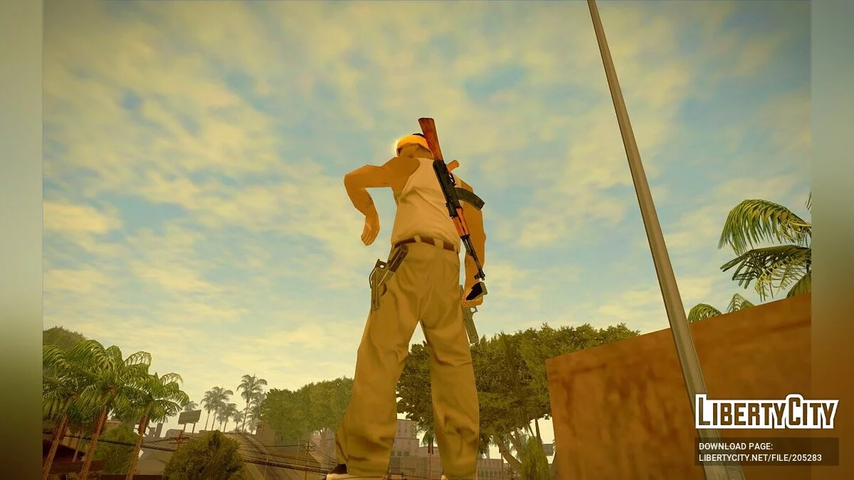The weapon is on the player / GTA San Andreas