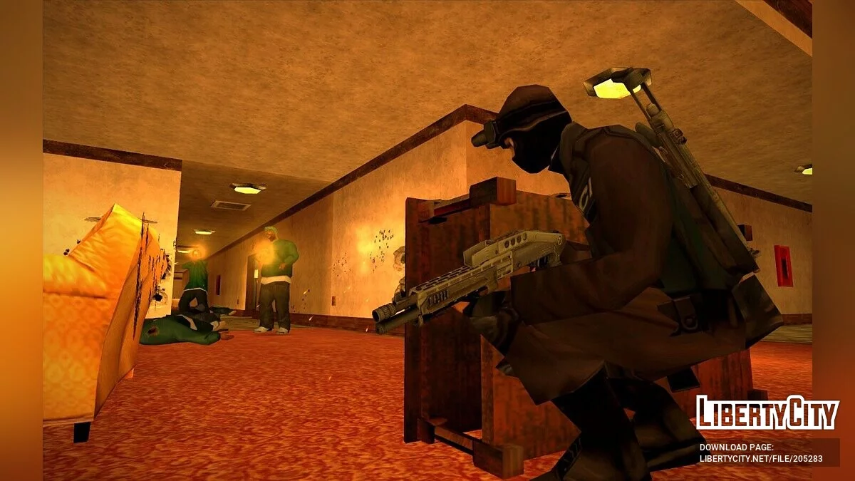 The weapon is on the player / GTA San Andreas