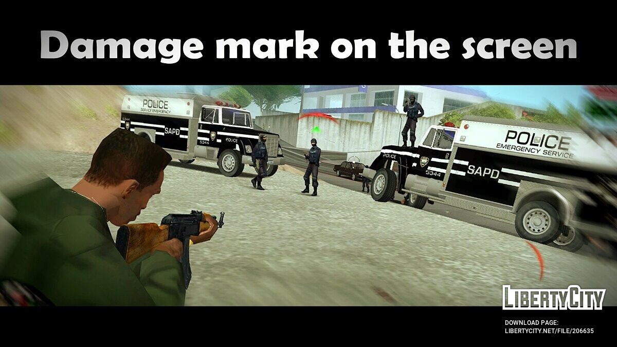 Скачать Damage mark on the screen для GTA San Andreas