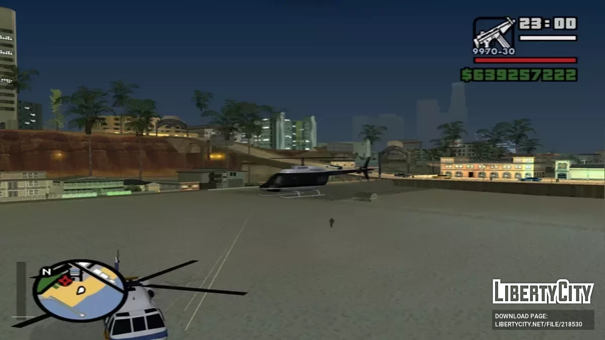 Стрельба из полицейского вертолёта - Только по автомобилям / GTA San Andreas