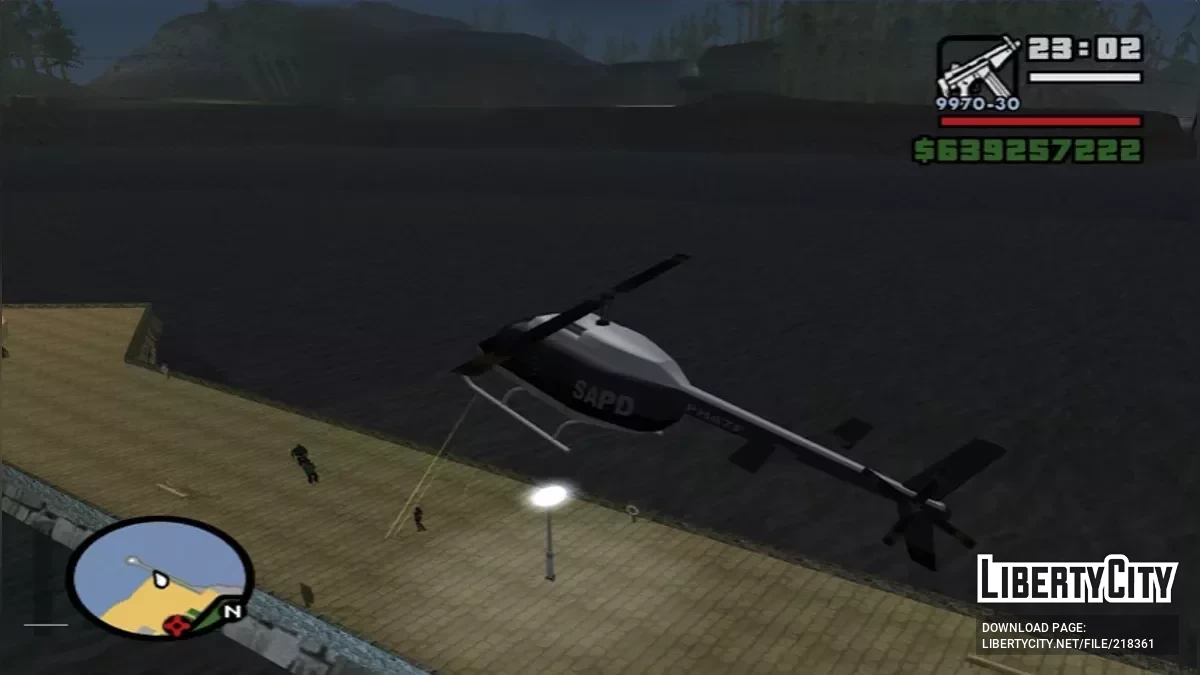 Возможность стрелять из полицейского вертолёта / GTA San Andreas