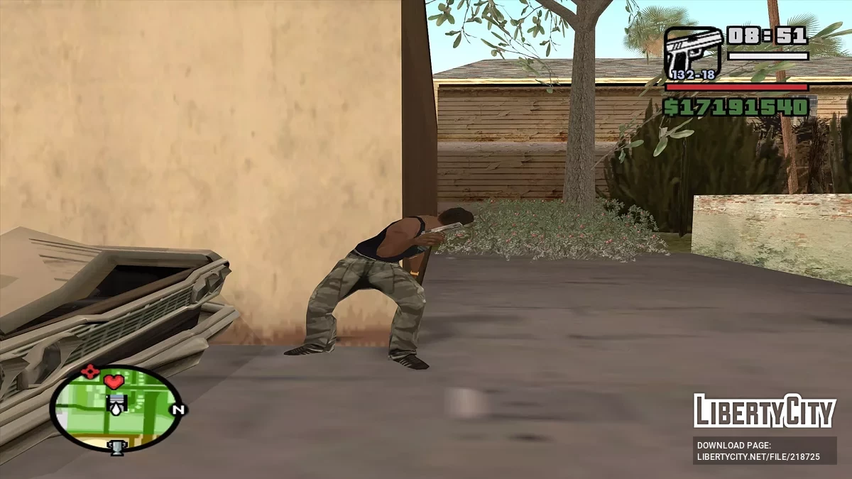 Укрыться за стеной / GTA San Andreas