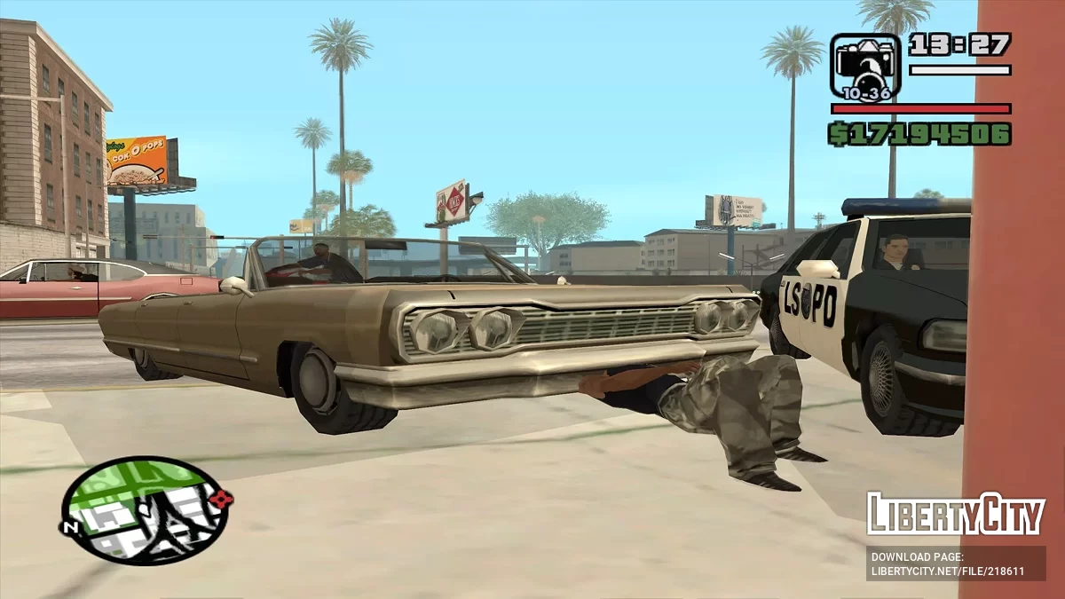 Си-Джей ремонтирует автомобиль / GTA San Andreas