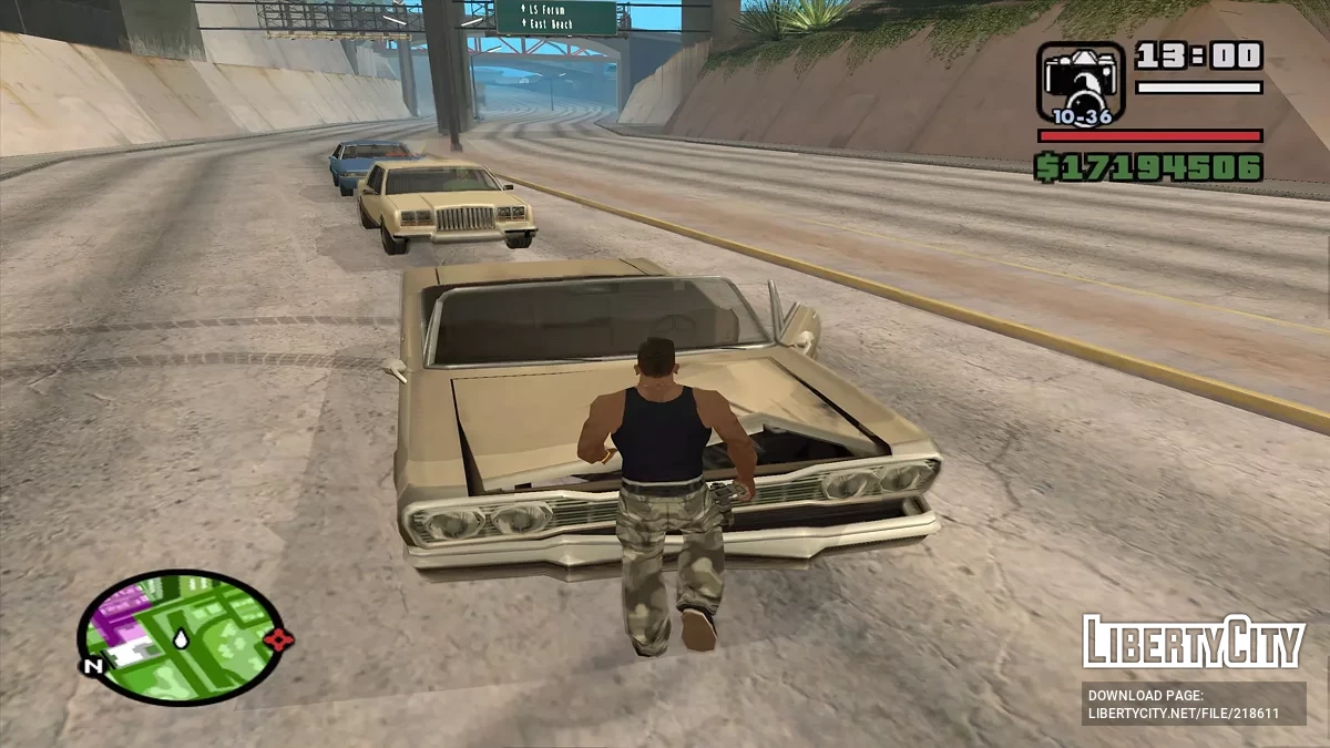 Си-Джей ремонтирует автомобиль / GTA San Andreas