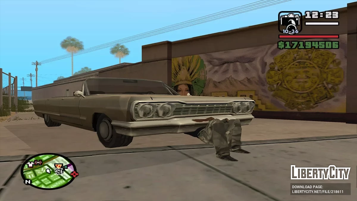Си-Джей ремонтирует автомобиль / GTA San Andreas