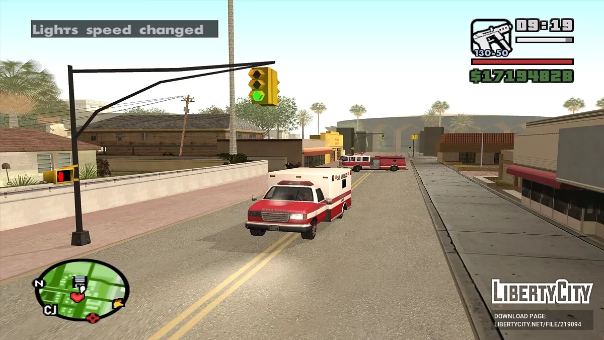 Стробоскоп на служебных авто / GTA San Andreas