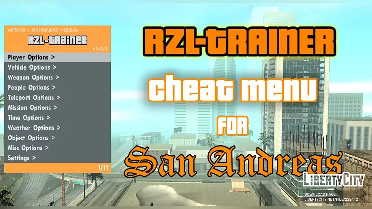 RZL-Trainer v5.0.0 (Cheat Menu) / GTA San Andreas