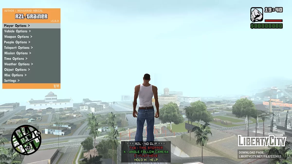 RZL-Trainer v5.0.0 (Cheat Menu) / GTA San Andreas
