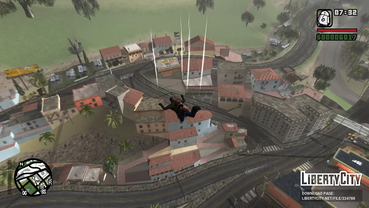 Ветер на теле при падении с парашютом / GTA San Andreas