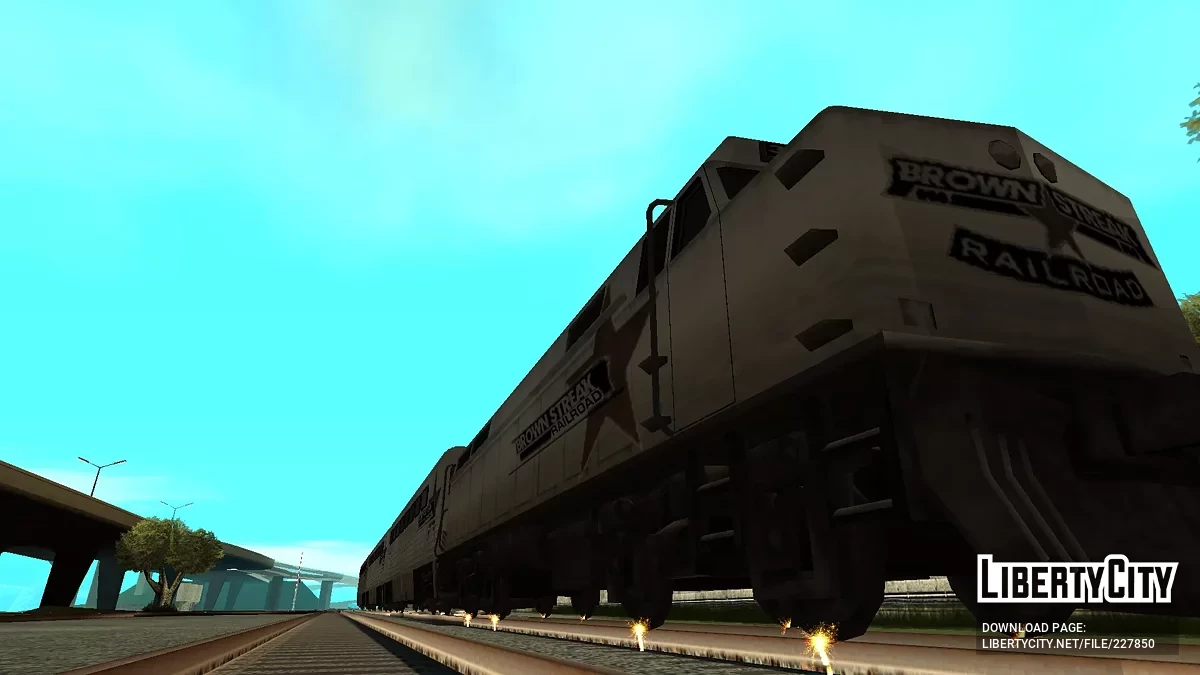Искры во время торможения поезда Brown Streak / GTA San Andreas