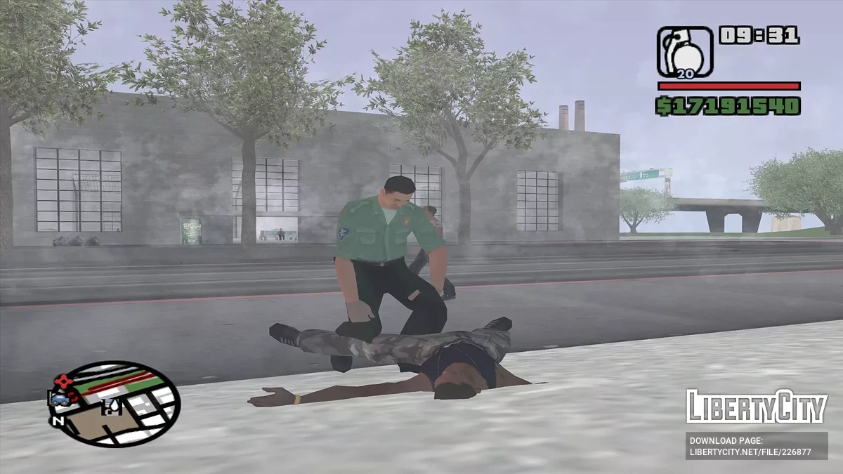 Скорая помощь откачивает Си-Джея / GTA San Andreas