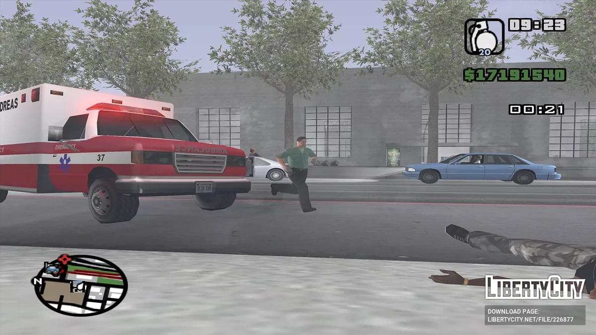 Скорая помощь откачивает Си-Джея / GTA San Andreas