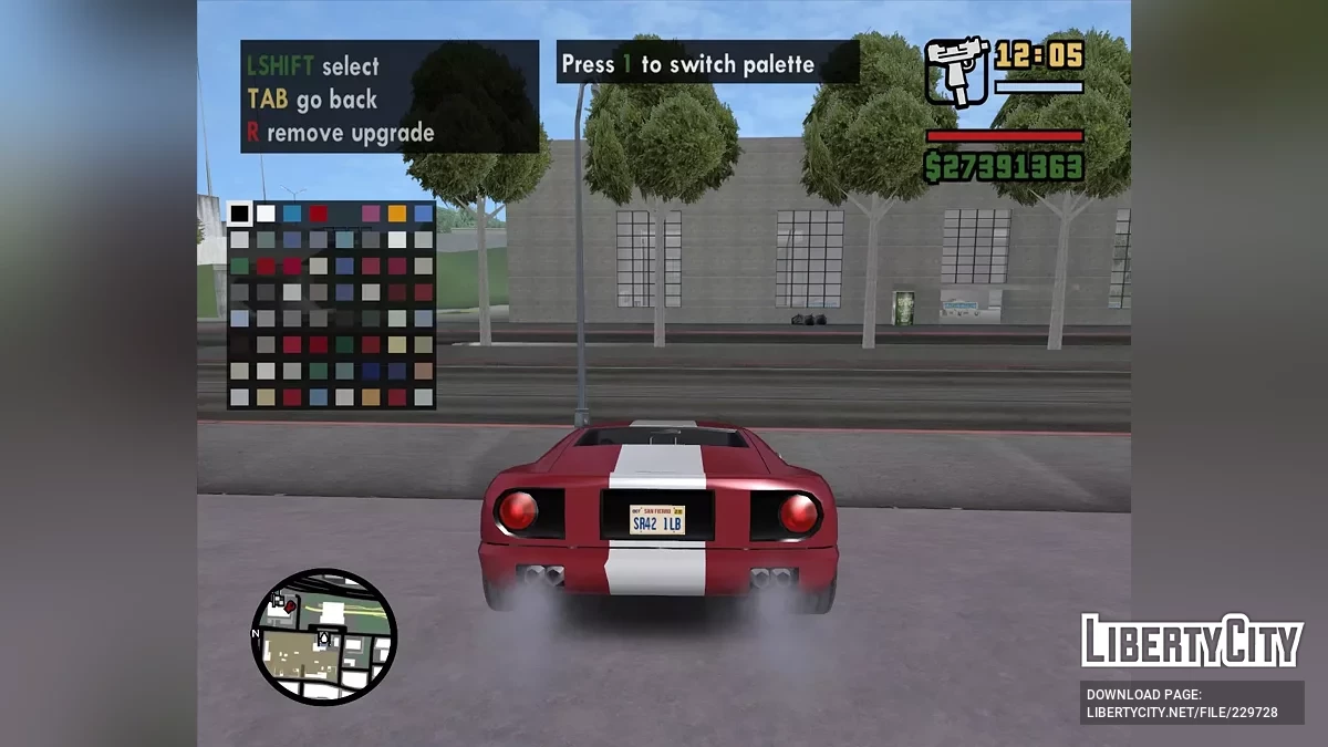 Переключатель палитры цветов при покраске / GTA San Andreas