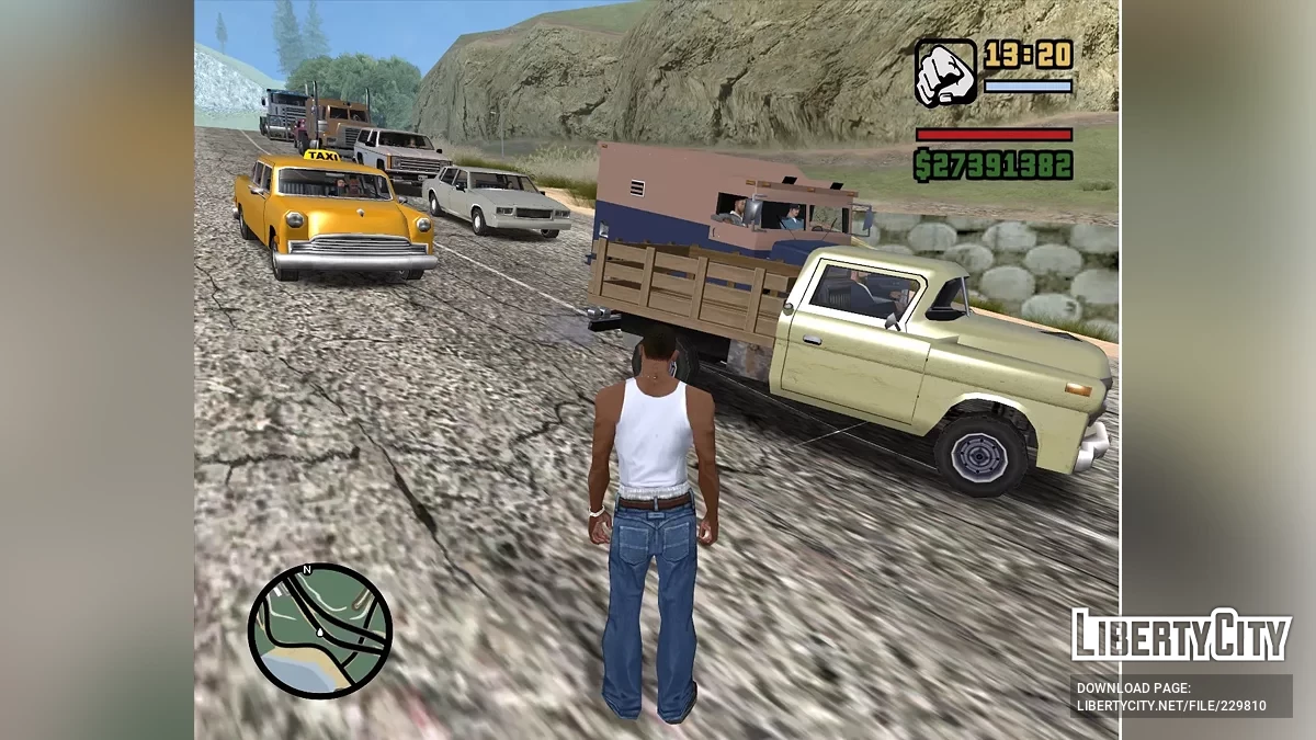 Рандомные цвета для авто на дороге / GTA San Andreas