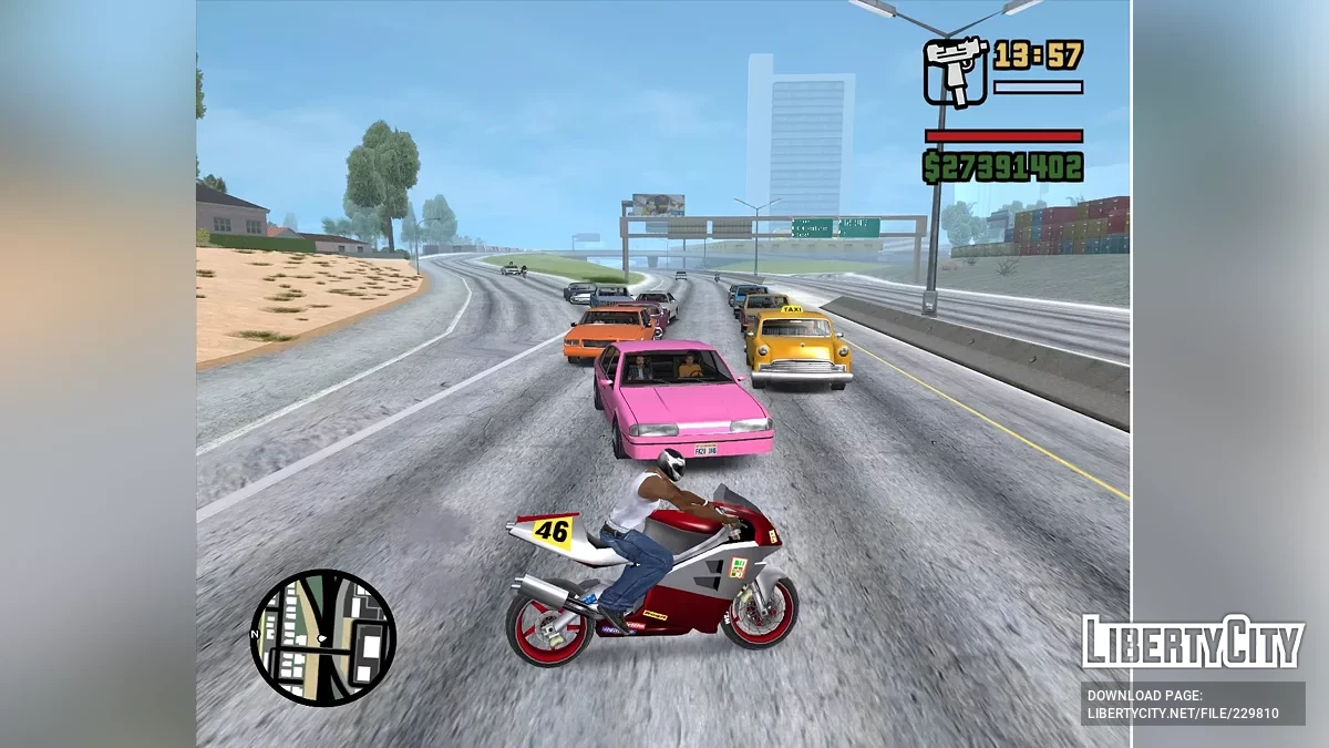 Рандомные цвета для авто на дороге / GTA San Andreas
