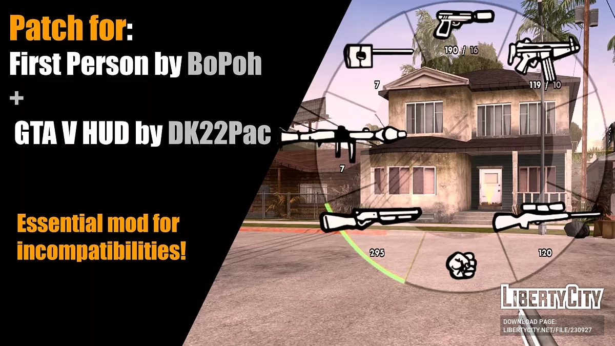 FixPack для мода от первого лица 3.0 (BoPoh) + HUD GTA V (DK22Pac) / GTA San Andreas