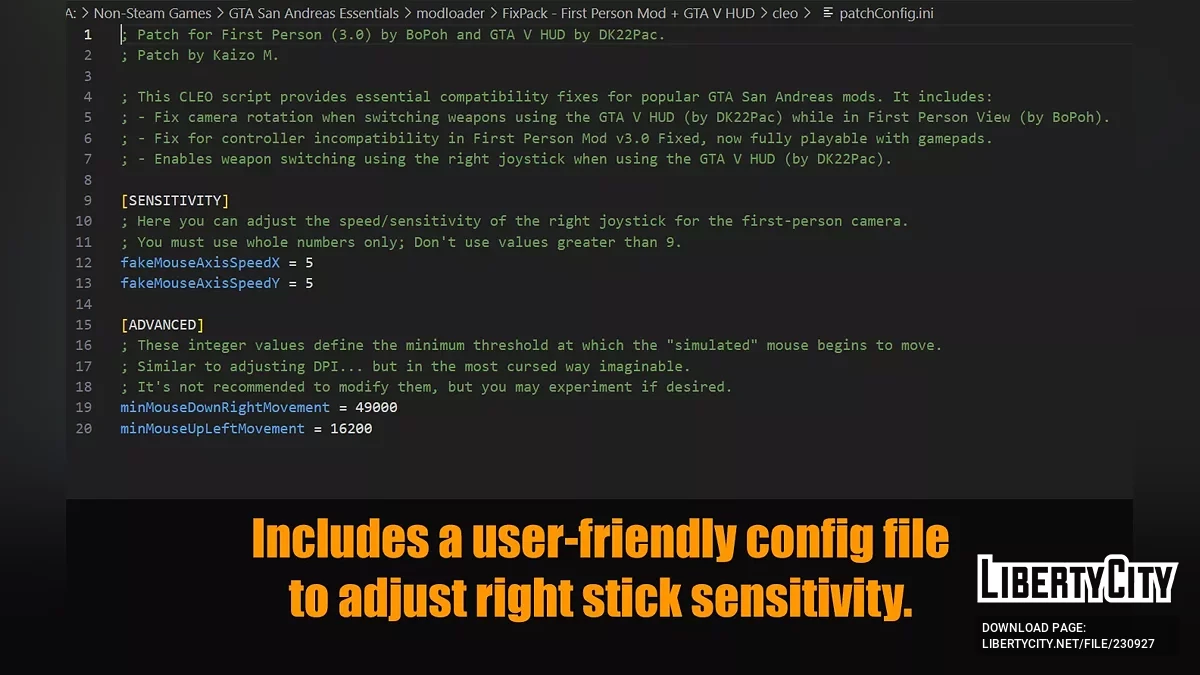 FixPack для мода от первого лица 3.0 (BoPoh) + HUD GTA V (DK22Pac) / GTA San Andreas
