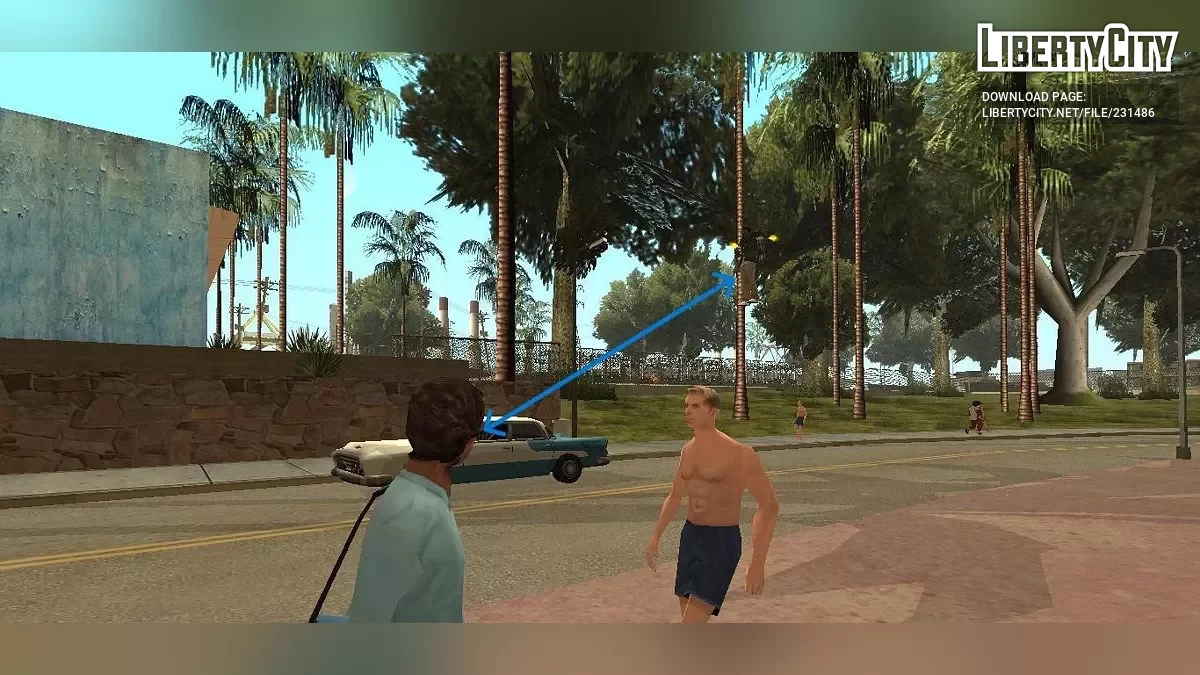 Внимание к джетпаку – Пешеходы смотрят на CJ / GTA San Andreas