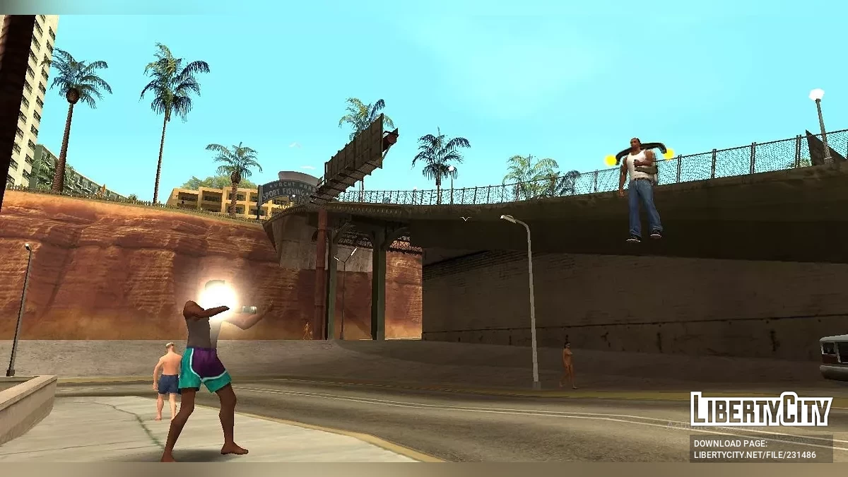 Реакция на Джетпак – Пешеходы взаимодействуют с CJ Джетпаком / GTA San Andreas