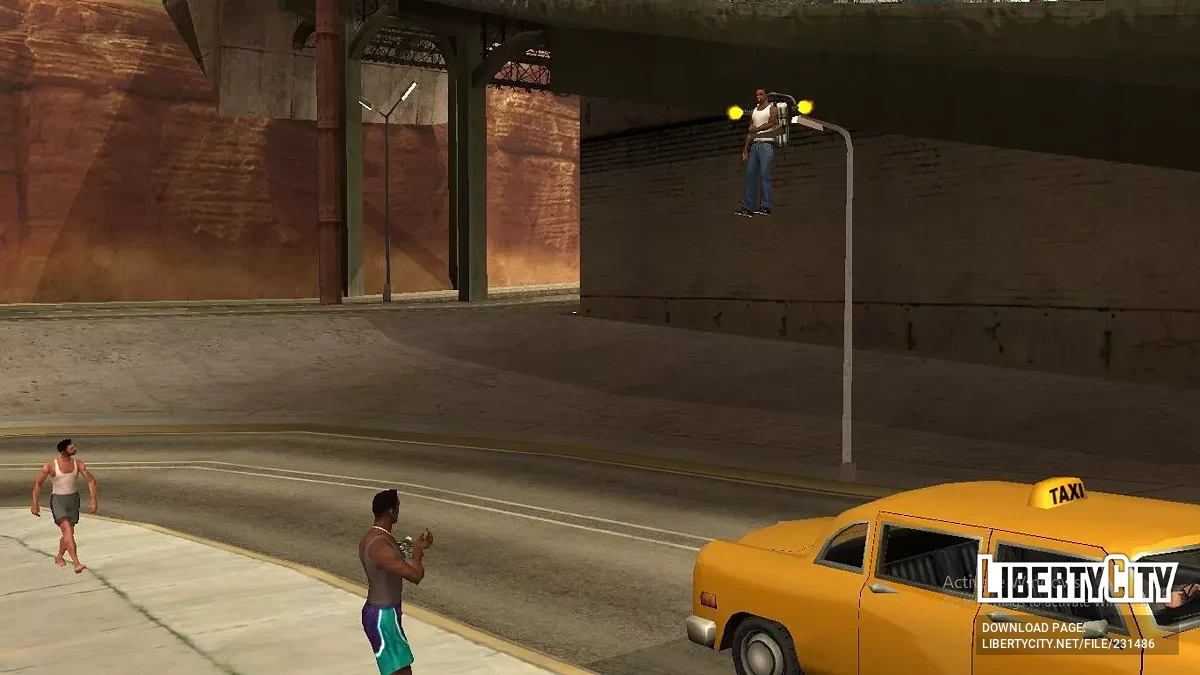Реакция на Джетпак – Пешеходы взаимодействуют с CJ Джетпаком / GTA San Andreas