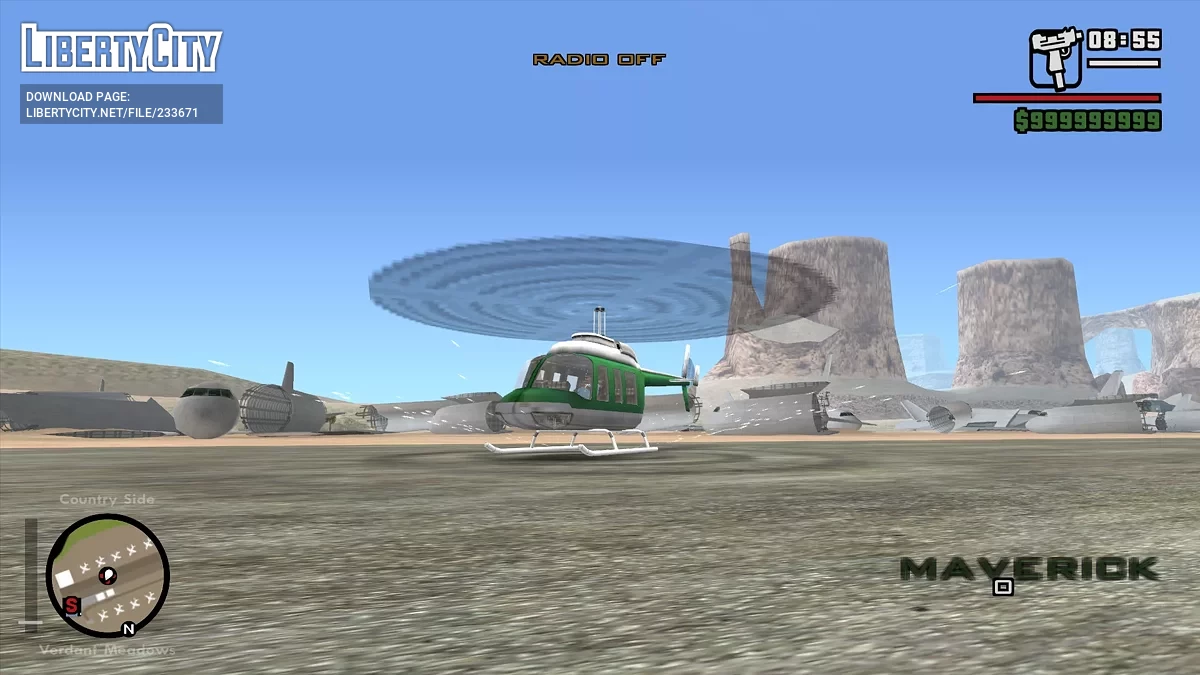 Мгновенный запуск ротора вертолета / GTA San Andreas