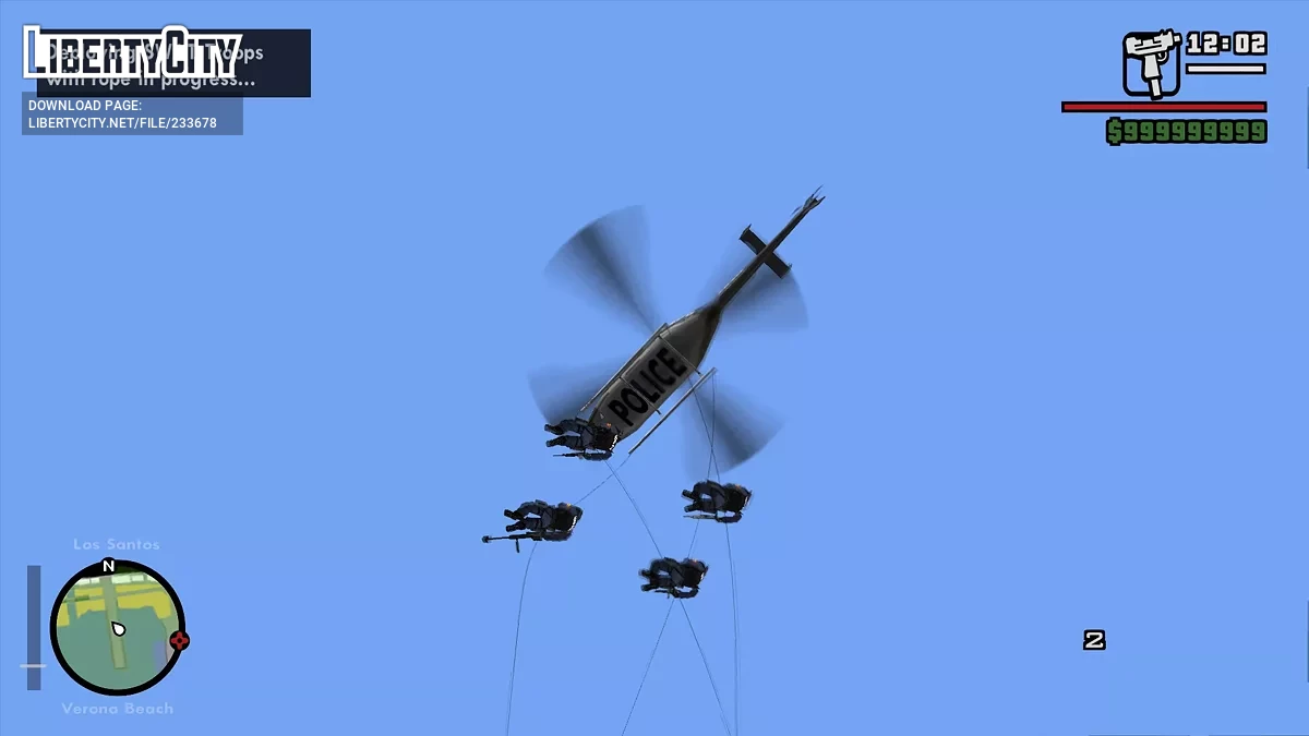 Вертолёт Полиции, преследующий банду / GTA San Andreas