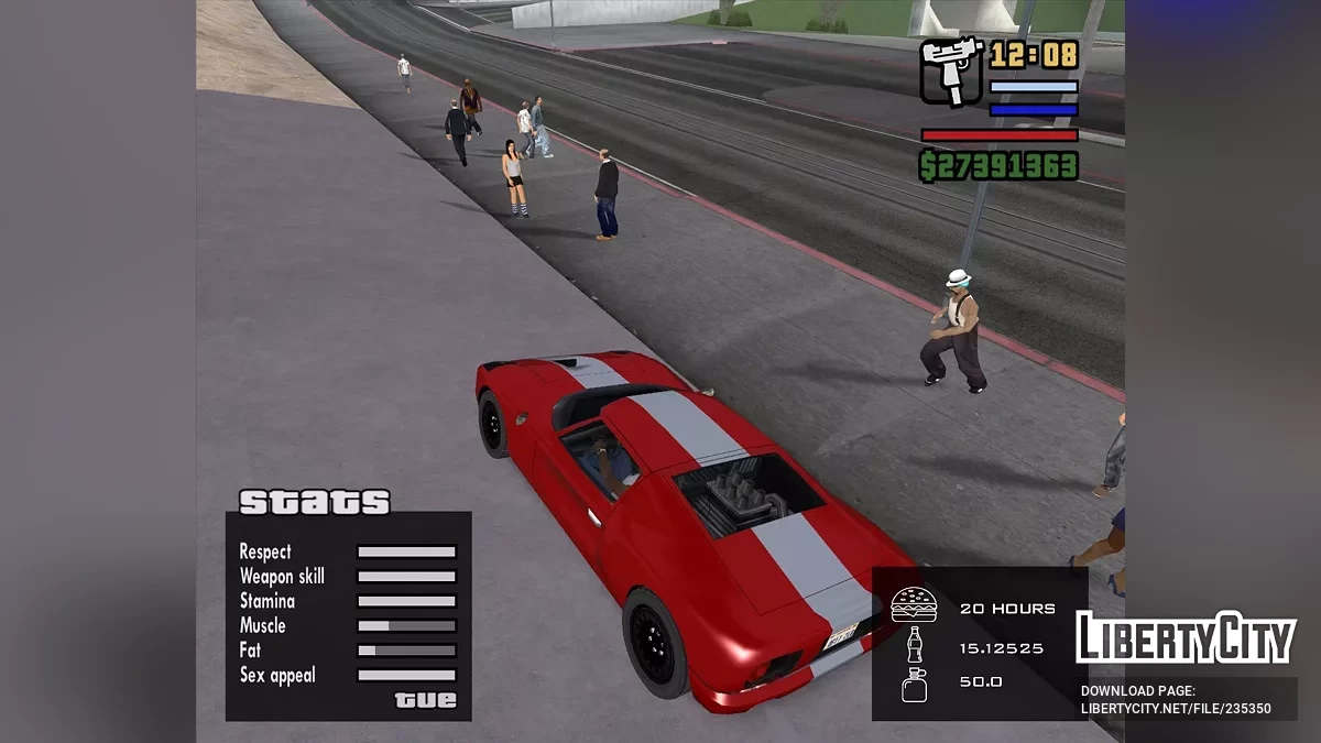 Показать стату в машине / GTA San Andreas