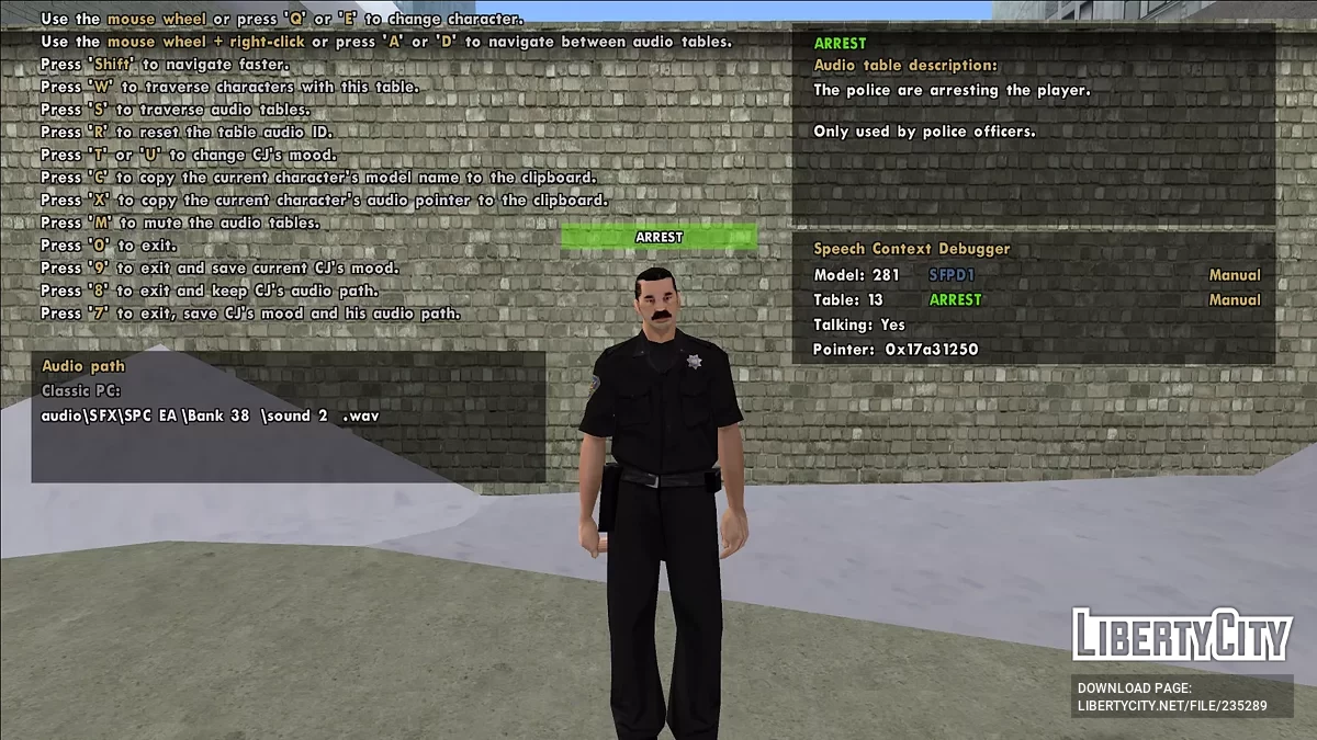 Отладчик контекста речи / GTA San Andreas