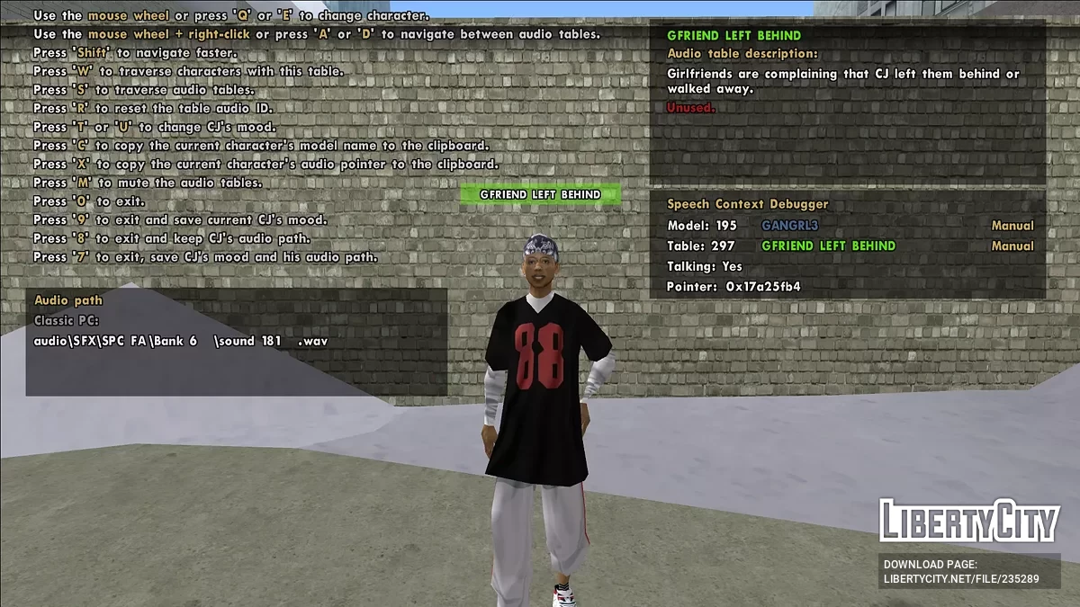 Отладчик контекста речи / GTA San Andreas