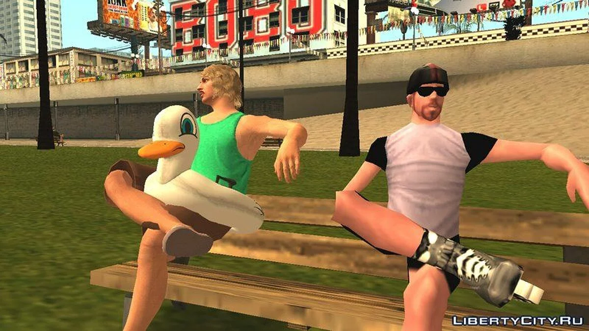 Пляжный прикид с надувной уткой из GTA Online / GTA San Andreas