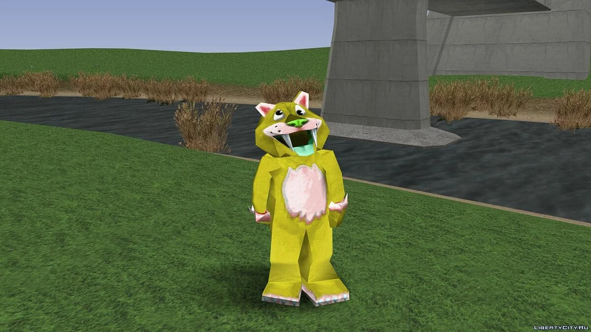 Люди в костюмах саблезубых тигров из Zoo Tycoon 2 / GTA San Andreas
