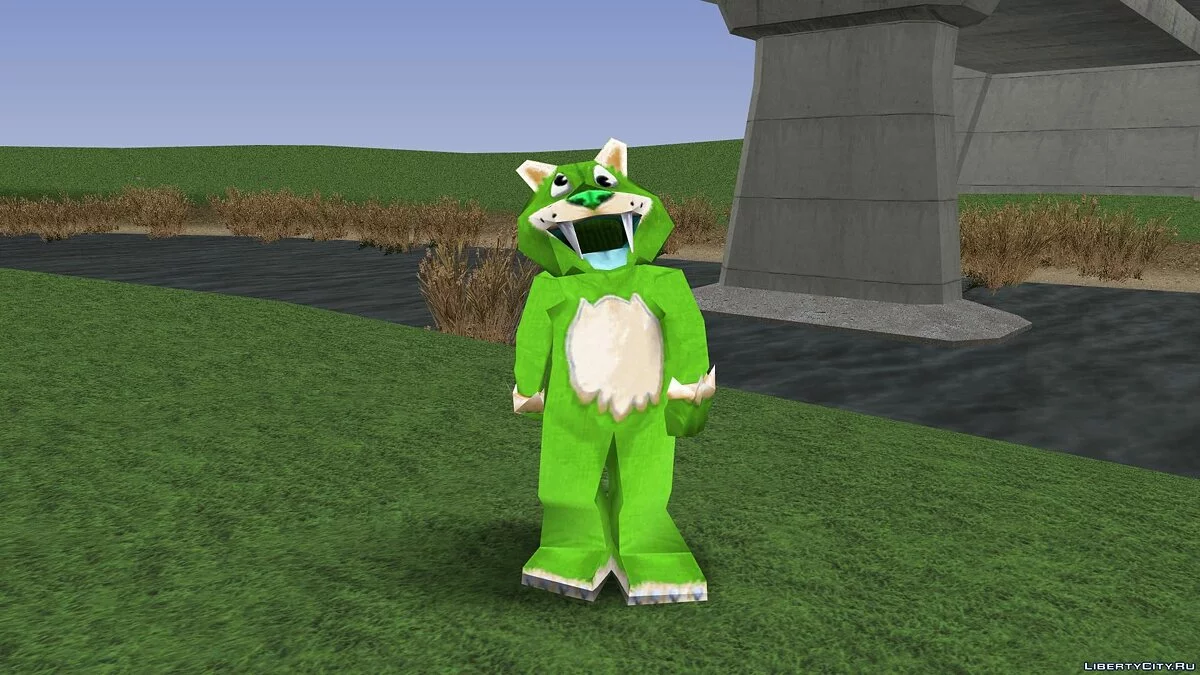 Люди в костюмах саблезубых тигров из Zoo Tycoon 2 / GTA San Andreas