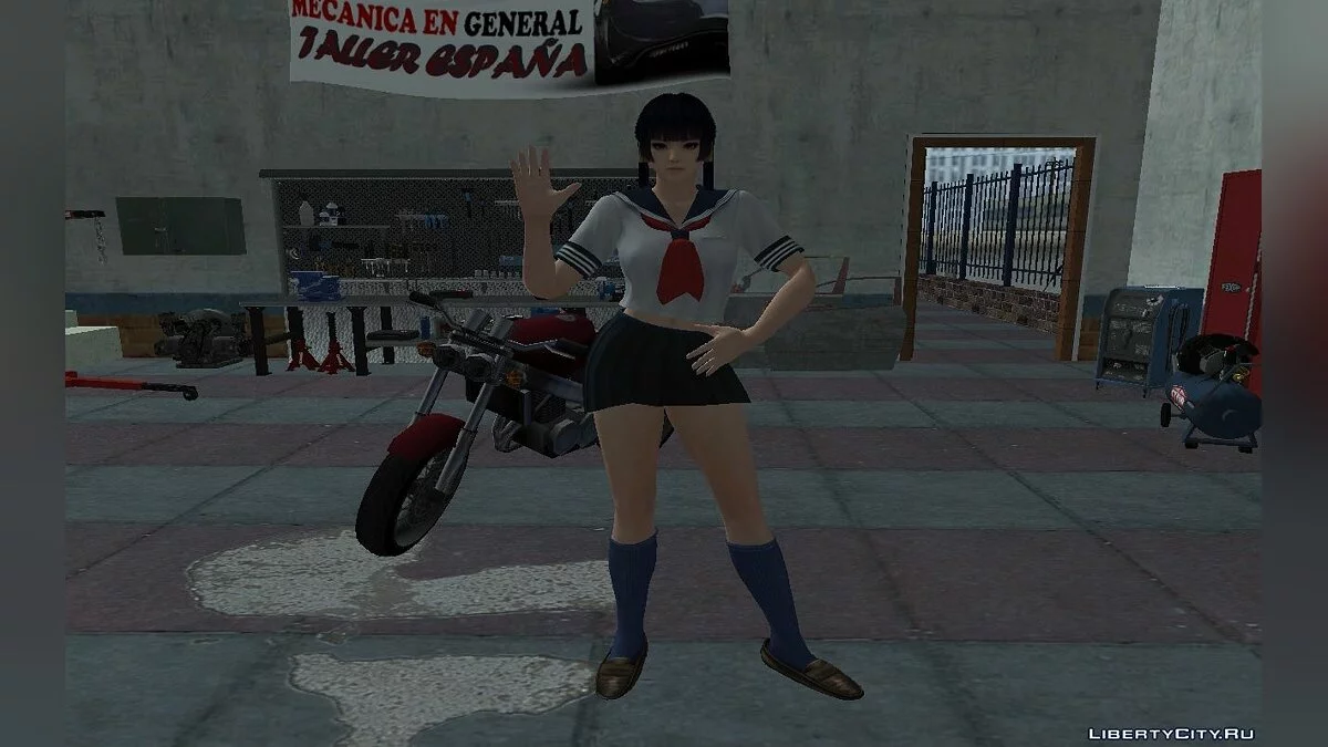 Ниотенгу из DOA в униформе летней школы / GTA San Andreas