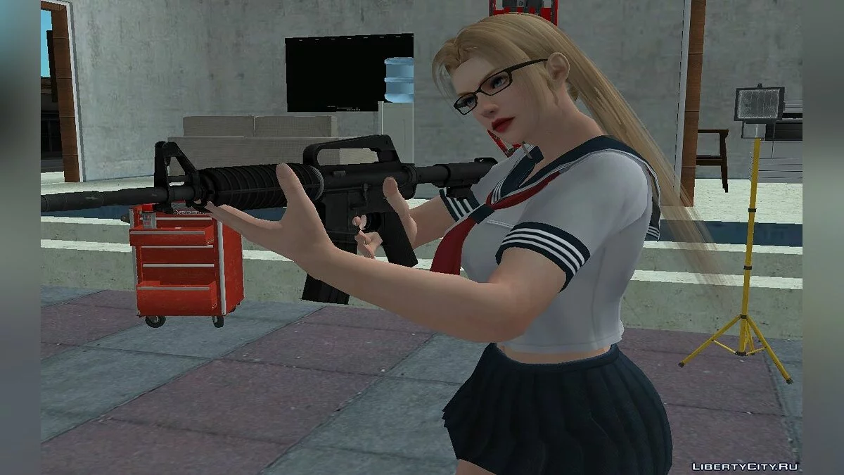 Рэйчел из DOA в униформе летней школы / GTA San Andreas