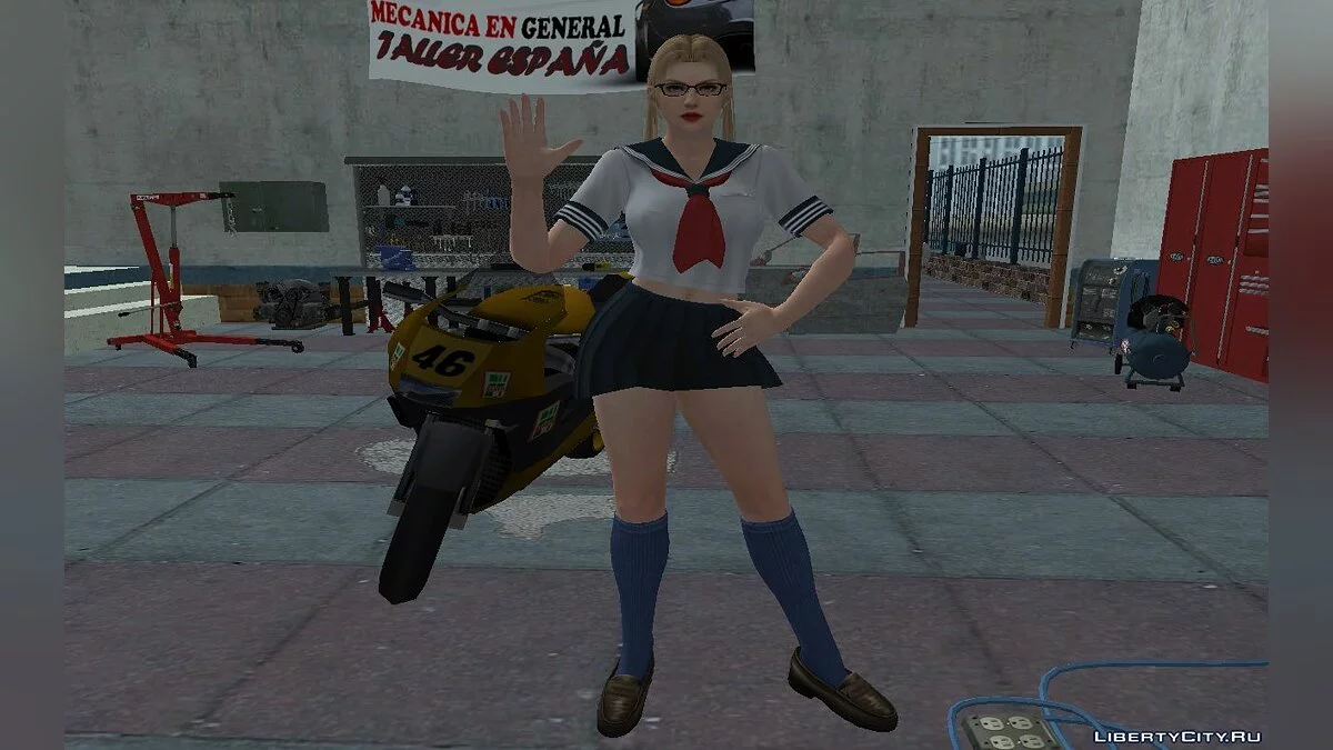 Рэйчел из DOA в униформе летней школы / GTA San Andreas