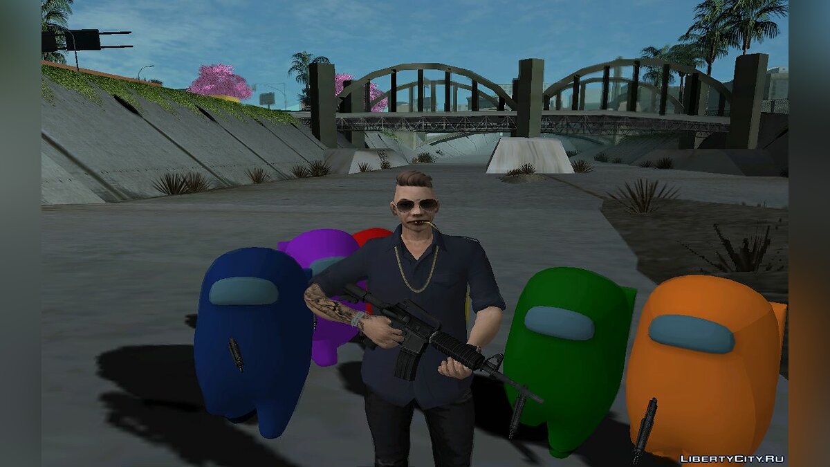 Скачать Among Us сборник скинов для GTA San Andreas