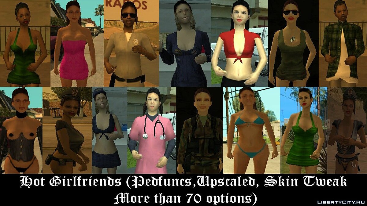 Скачать Горячие подружки - Улучшенные скины девушек СиДжея для GTA San  Andreas