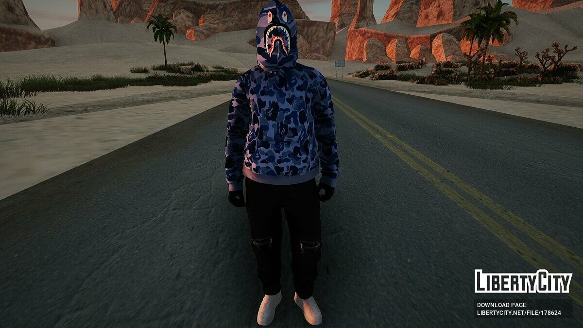 Скачать Сборник скинов Bape Shark для GTA San Andreas