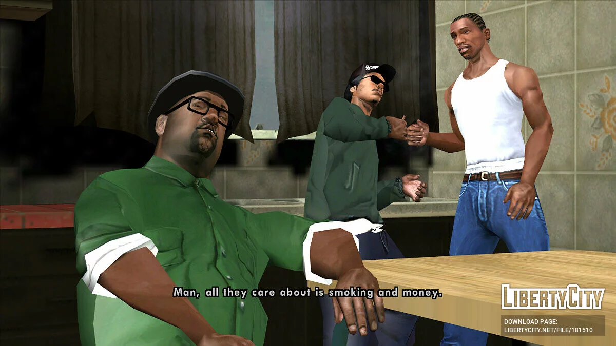 Улучшенные текстуры персонажей в катсценах / GTA San Andreas