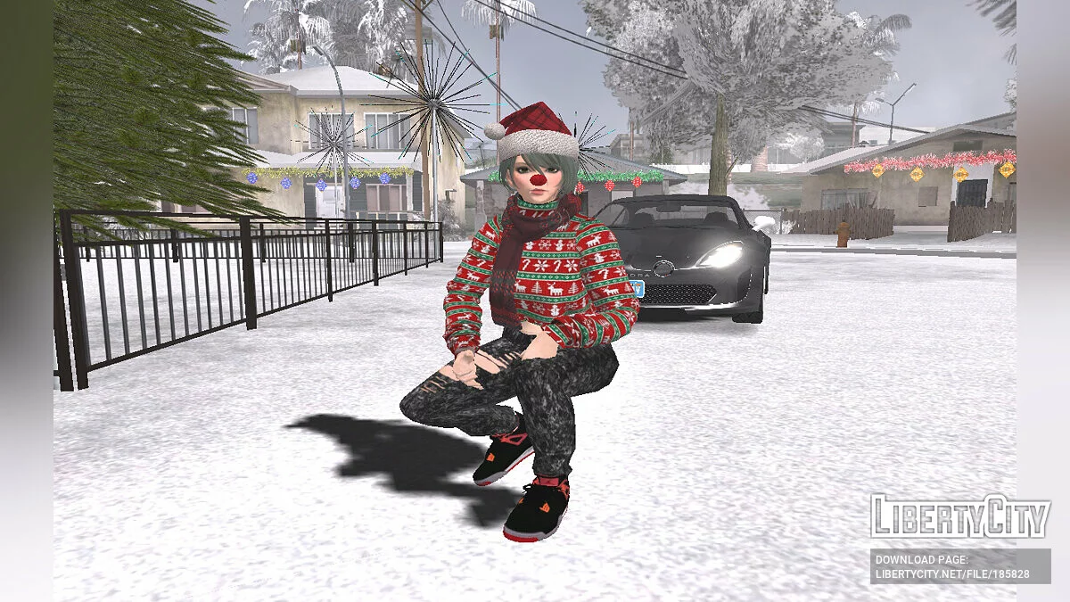 Тамаки в новогоднем свитере из Dead or Alive / GTA San Andreas