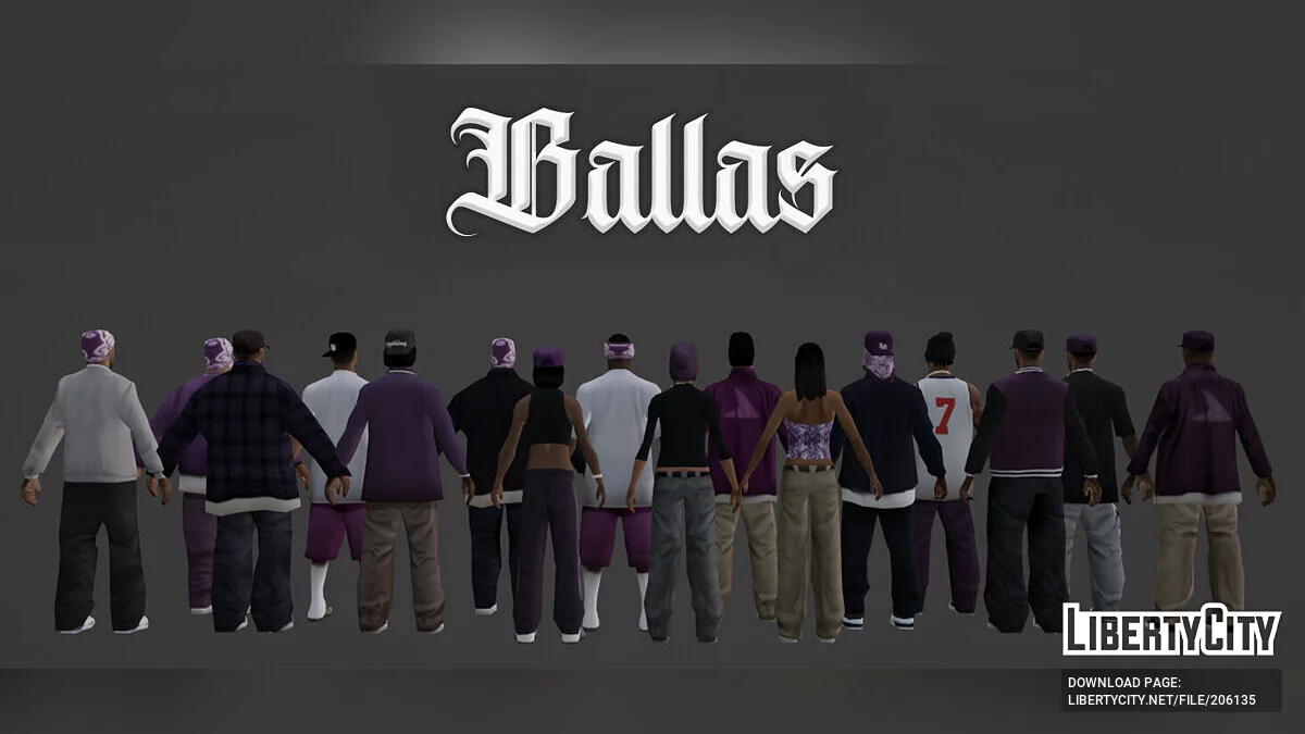 Сборник скинов банды Баллас в HQ-качестве (RoSA Quality) / GTA San Andreas