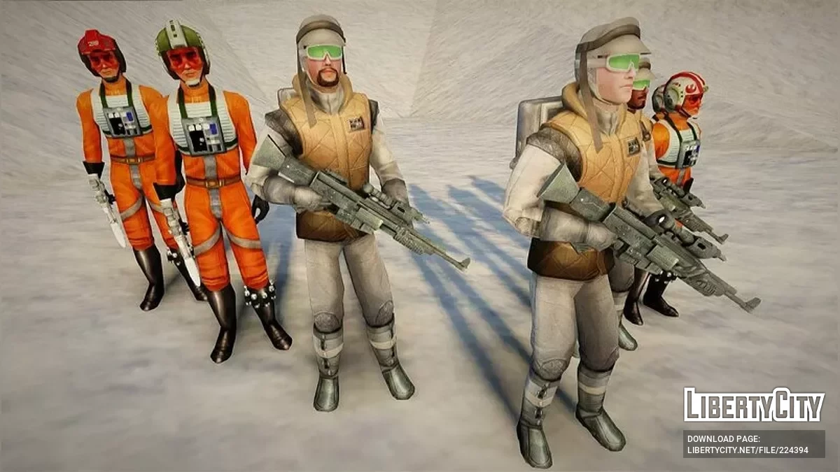 Боец-повстанец с Хот и пилот из Star Wars / GTA San Andreas
