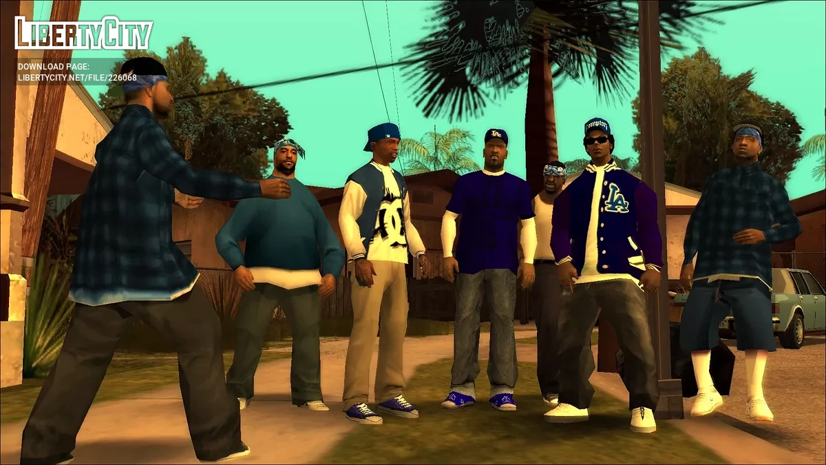 Crips & Bloods (Скин-пак реальных банд) / GTA San Andreas