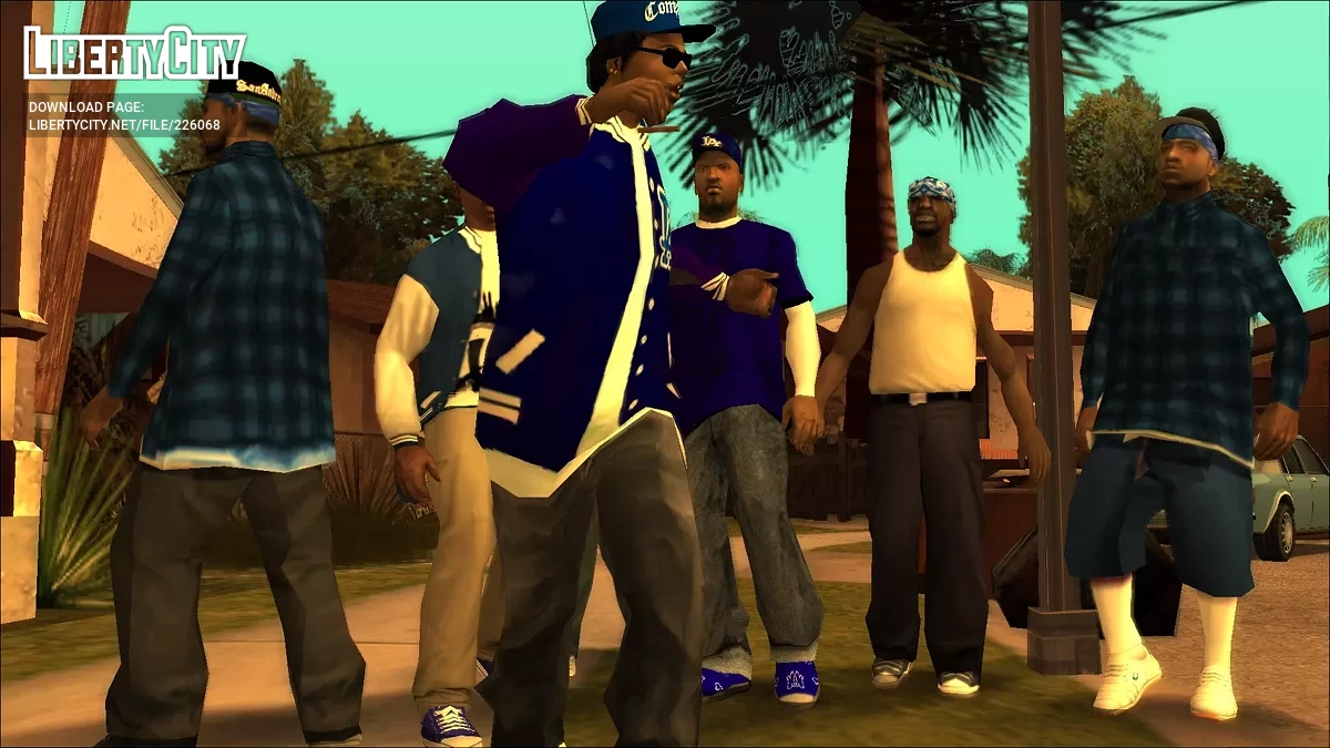 Crips & Bloods (Скин-пак реальных банд) / GTA San Andreas